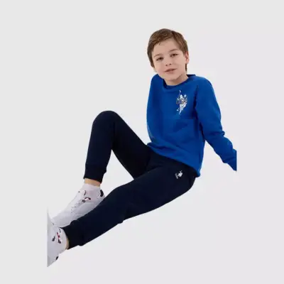 U.S. Polo 2li Takım Cobalt Büyük Logo Baskılı - 3