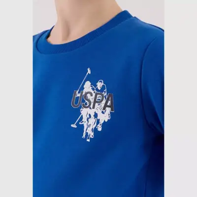 U.S. Polo 2li Takım Cobalt Büyük Logo Baskılı - 6
