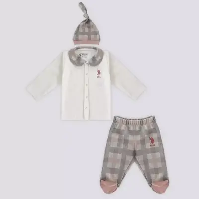 U.S. Polo 2li Takım Şapkalı Krem