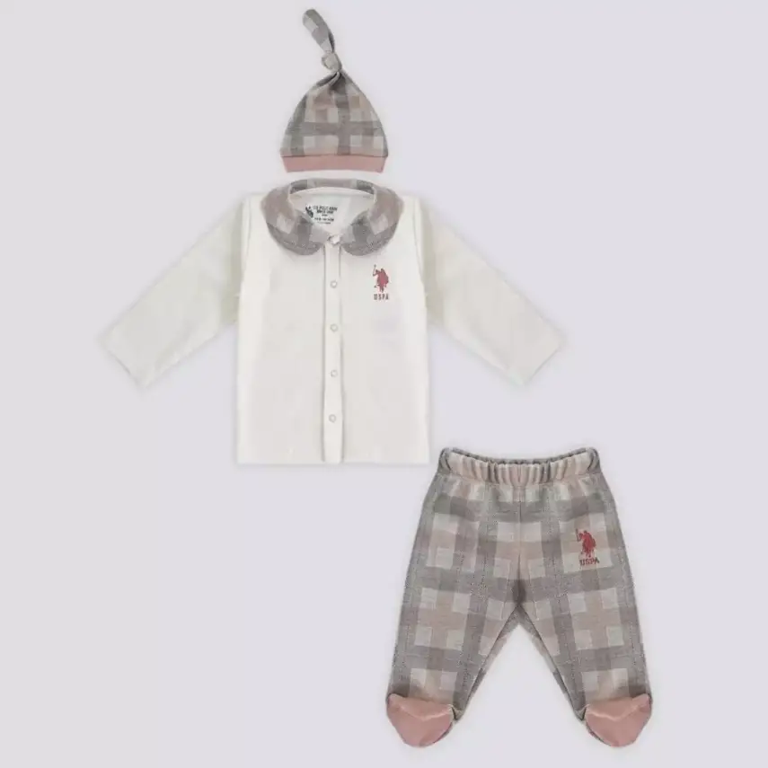 U.S. Polo 2li Takım Şapkalı Krem - 1