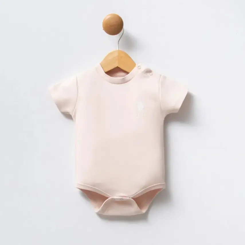 U.s. Polo 3Lü Kısa Kollu Kız Bebek Body Pudra - Beyaz - 7