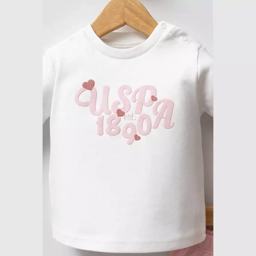 U.S. Polo 3lü Takım Açık Pembe Kalp Detaylı - 3