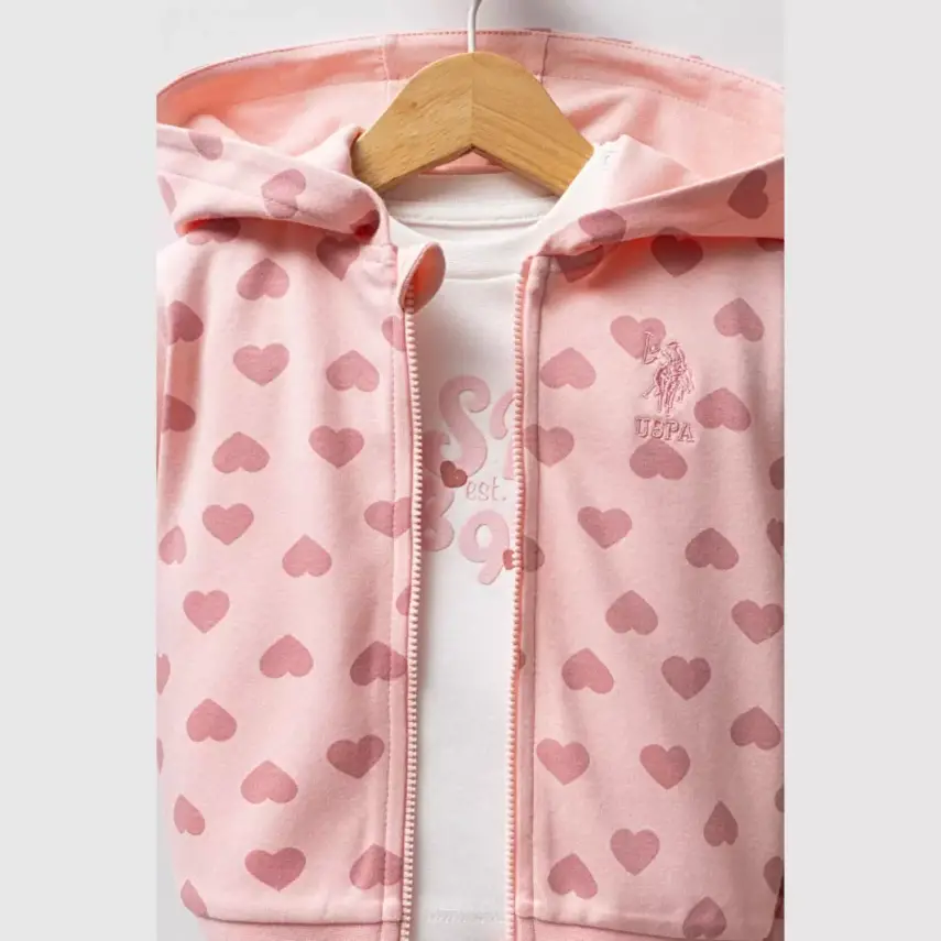 U.S. Polo 3lü Takım Açık Pembe Kalp Detaylı - 4