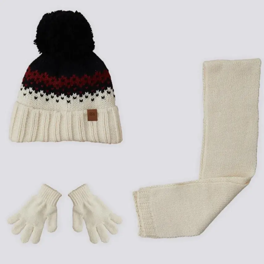 U.S. Polo Erkek Atkı Bere Eldiven Set Koyu Lacivert - 1