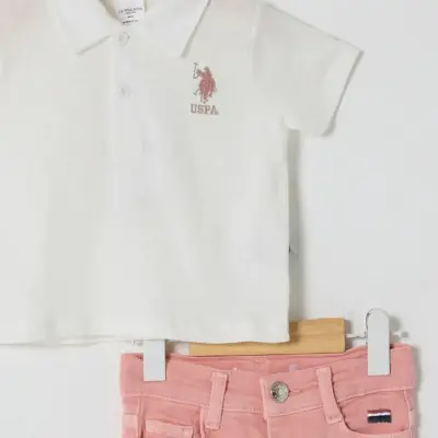 U.S. Polo Kız Bebek 2li Takım T-Shirt Beyaz - 2