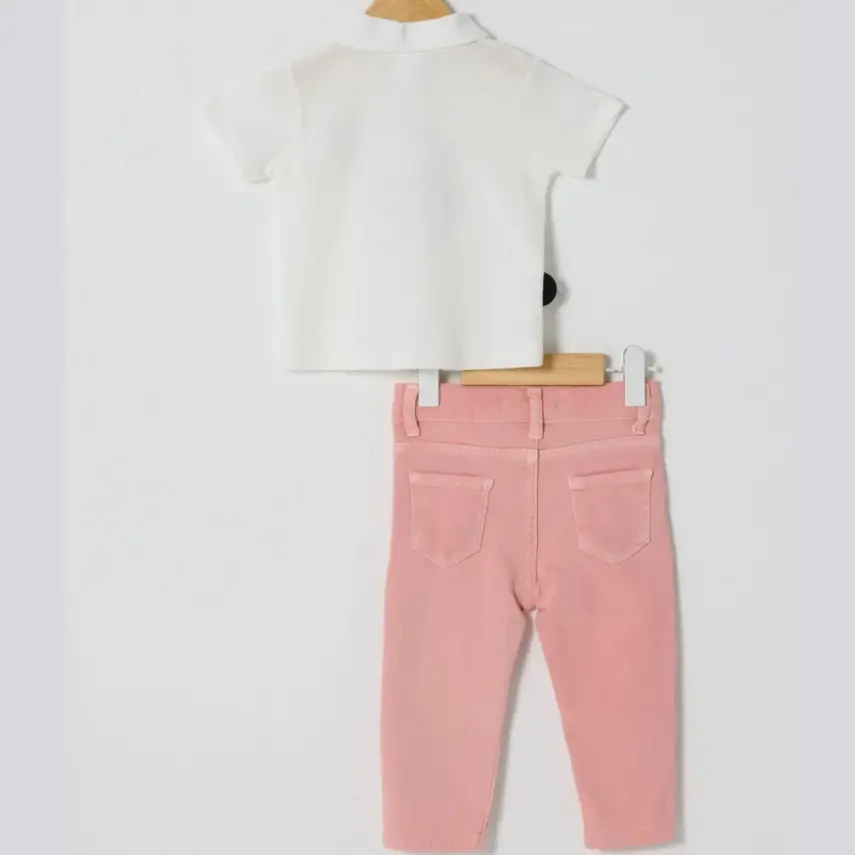 U.S. Polo Kız Bebek 2li Takım T-Shirt Beyaz - 5