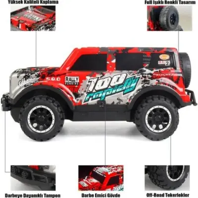 Uzaktan Kumandalı Full Fonksiyon Led Işıklı Şarjlı Jeep 1:20 2.4G - 3