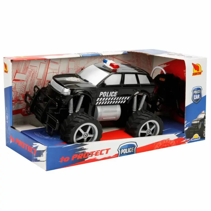 Uzaktan Kumandalı Jumbo Wheels Usb Şarjlı Işıklı Polis Arabası 1:18 - 11