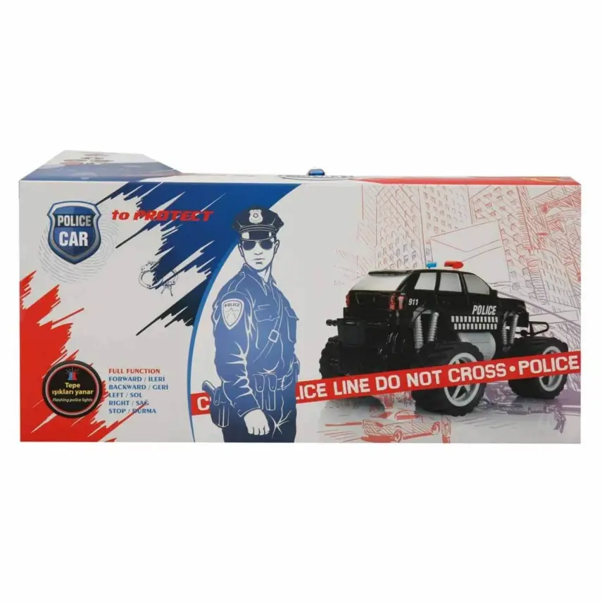 Uzaktan Kumandalı Jumbo Wheels Usb Şarjlı Işıklı Polis Arabası 1:18 - 15