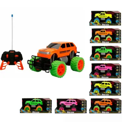 Uzaktan Kumandalı Neon Jumbo Wheels USB Şarjlı Araba 26 cm 1:18 - 2