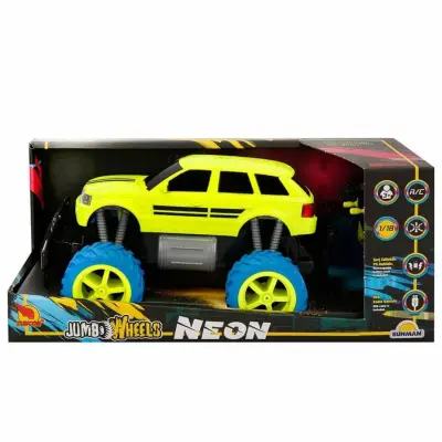 Uzaktan Kumandalı Neon Jumbo Wheels USB Şarjlı Araba 26 cm 1:18 - 14