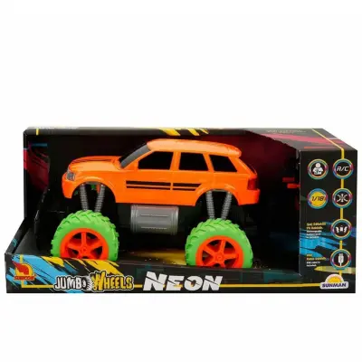 Uzaktan Kumandalı Neon Jumbo Wheels USB Şarjlı Araba 26 cm 1:18 - 19