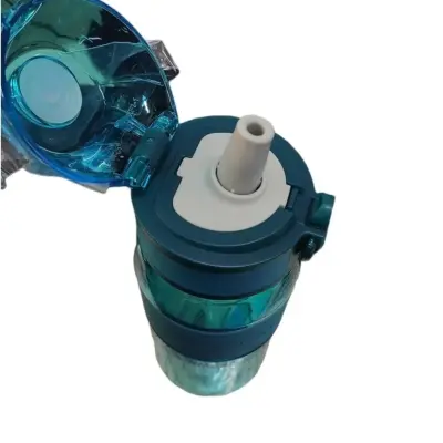 Uzspace Tritan Pipetli Suluk 440 ml Mavi (1)