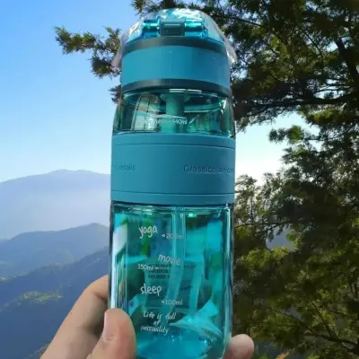 Uzspace Tritan Pipetli Suluk 440 ml Mavi - 3