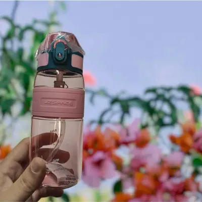 Uzspace Tritan Pipetli Suluk 440 ml Parlak Pembe - 3