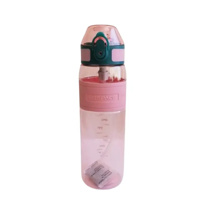 Uzspace Tritan Pipetli Suluk 600 ml Parlak Pembe - 1
