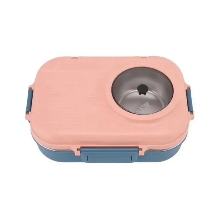Vagonlife Çelik Beslenme Kabı 900 ml Pembe - 1
