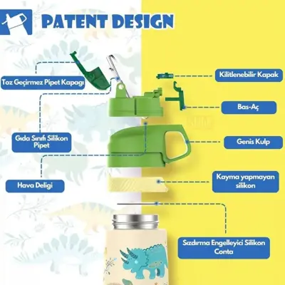 Vagonlife Çelik Termos 350 ml Krem (1)