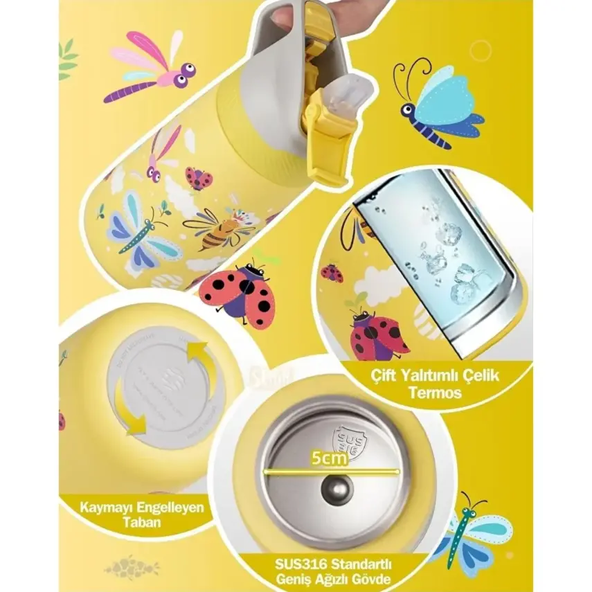 Vagonlife Çelik Termos 350 ml Sarı - 2