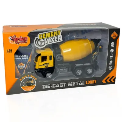 Vardem Çek Bırak Işıklı ve Sesli Kamyon Ekskavatör - Beton Mikseri 1:28 - 4