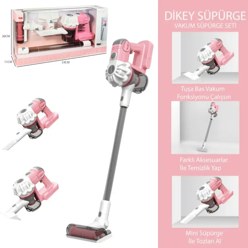 Vardem Dikey Elektrik Süpürgesi Pembe 3 in1 Ekranlı Kutu - 1