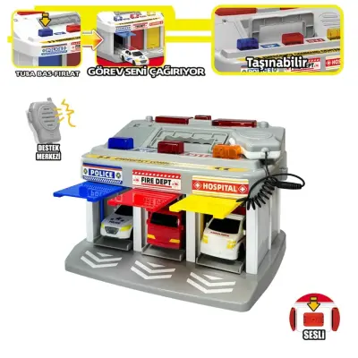 Vardem Işıklı Müzikli İlk Yardım Garajı (Ambulans, Polis, İtfaiye Araçları) (1)