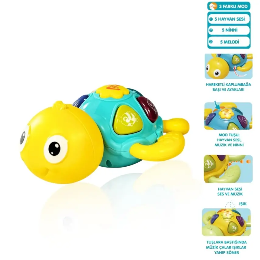 Vardem Işıklı ve Müzikli Kaplumbağa Bebek Piyanosu - 1