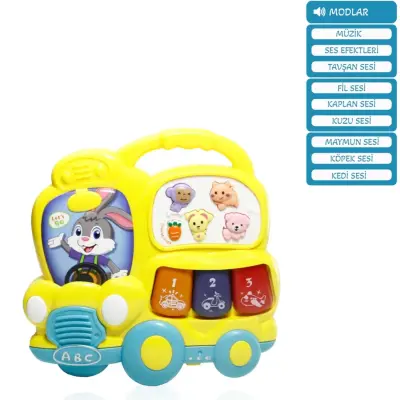Vardem Işıklı ve Müzikli Otobüs Bebek Piyanosu (1)