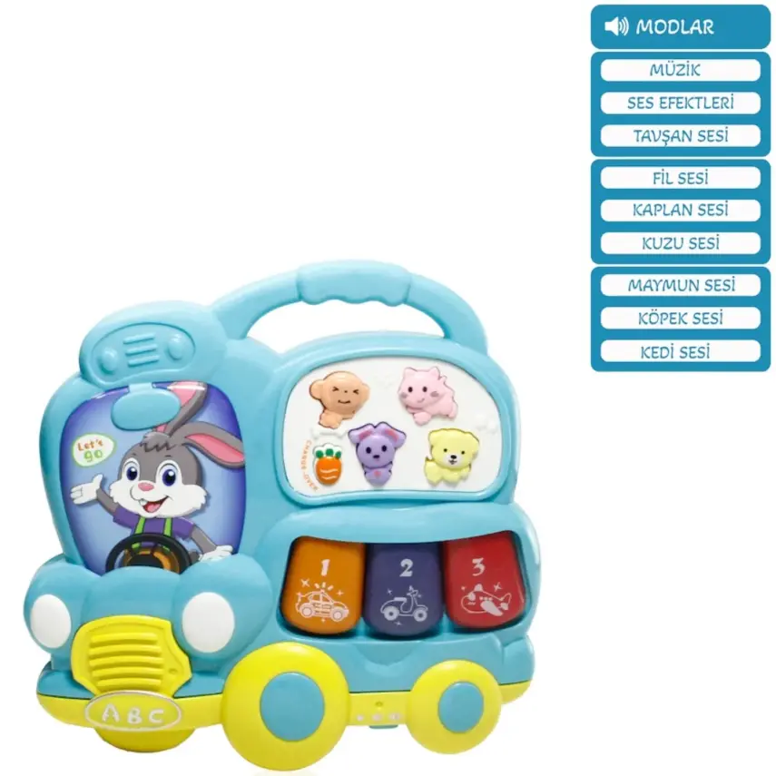 Vardem Işıklı ve Müzikli Otobüs Bebek Piyanosu - 1