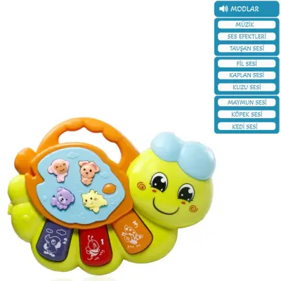Vardem Işıklı ve Müzikli Solucan Bebek Piyanosu (1)