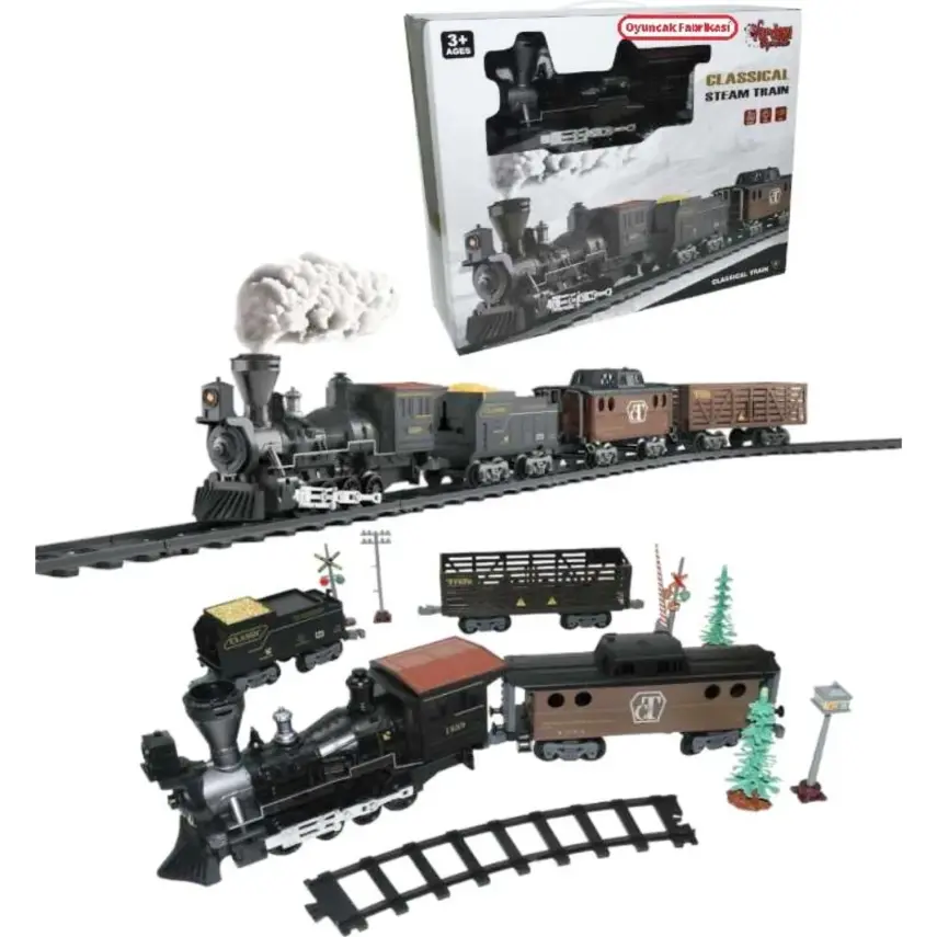 Vardem Işıklı ve Sesli 30 Parça Classic Buharlı Tren Set - 2