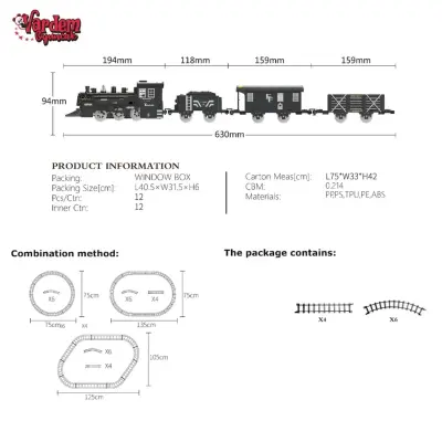 Vardem Işıklı ve Sesli Buhar Çıkartan Tren Set 15 Parça - 3