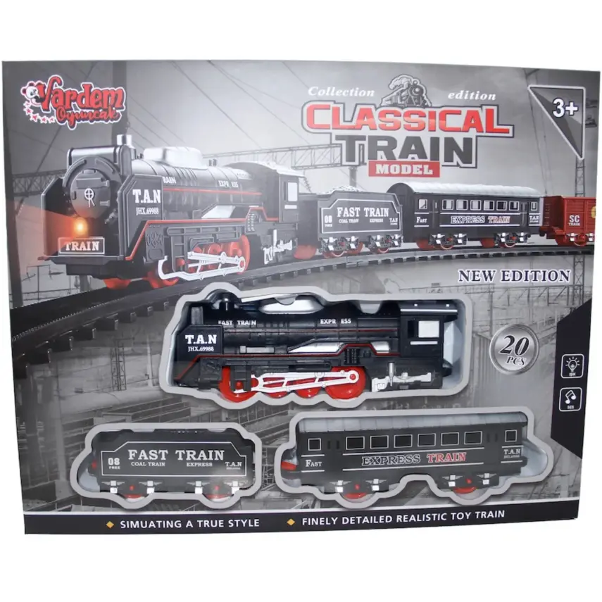 Vardem Kutulu 20 Parça Işıklı ve Sesli Classic Model Tren Set - 3