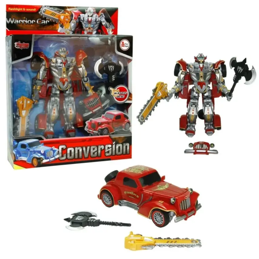 Vardem Kutulu Dönüşebilen Robot - Araba (Işıklı Ve Sesli) - 1