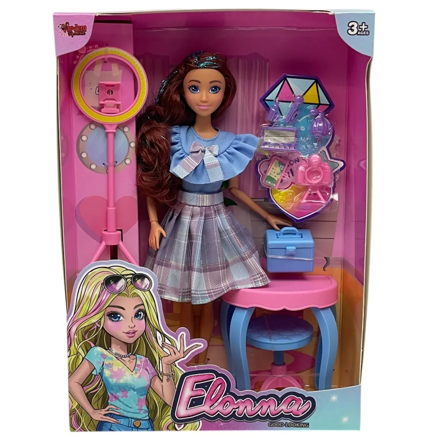 Vardem Kutulu Güzellik Masalı Çantalı Bebek Set 11,5 inç