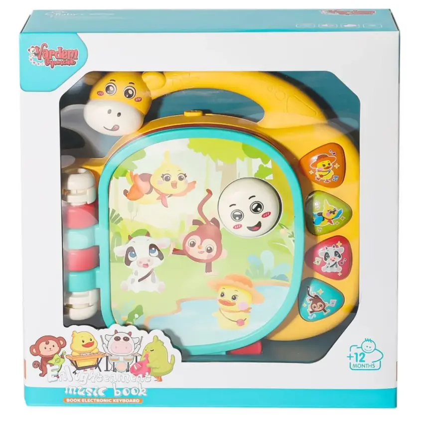 Vardem Kutulu Işıklı ve Müzikli Zürafa Kitap Bebek Piyanosu - 2