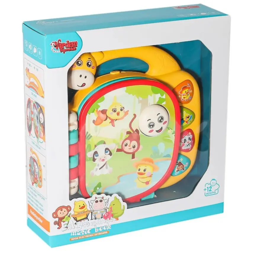 Vardem Kutulu Işıklı ve Müzikli Zürafa Kitap Bebek Piyanosu - 1
