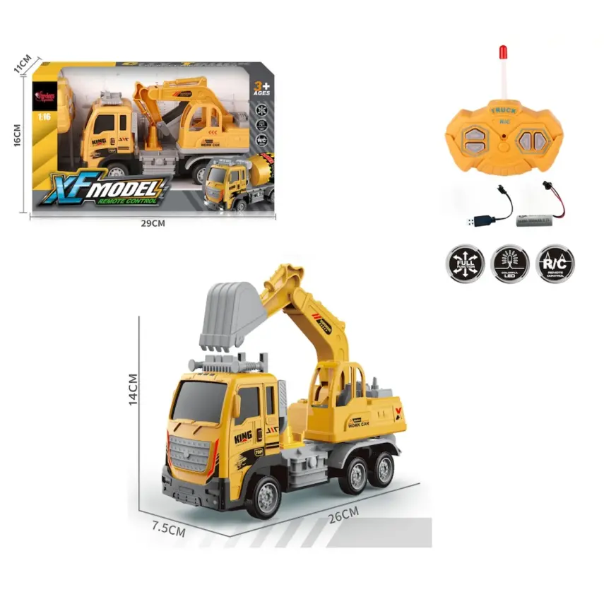 Vardem Kutulu Uzaktan Kumandalı Full Fonksiyon Şarjlı 1:16 XF Model İş Kamyonu - 1