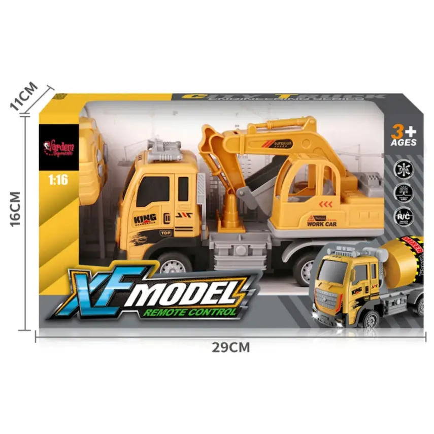 Vardem Kutulu Uzaktan Kumandalı Full Fonksiyon Şarjlı 1:16 XF Model İş Kamyonu - 7