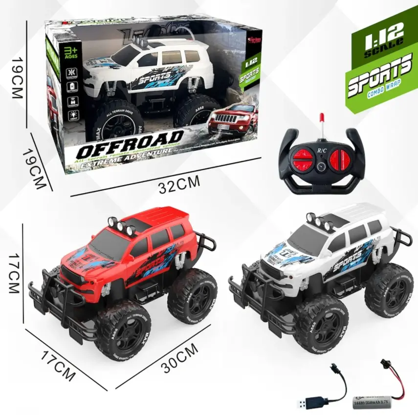 Vardem Kutulu Uzaktan Kumandalı Full Fonksiyon Şarjlı Off Road Jeep 1:12 - 3