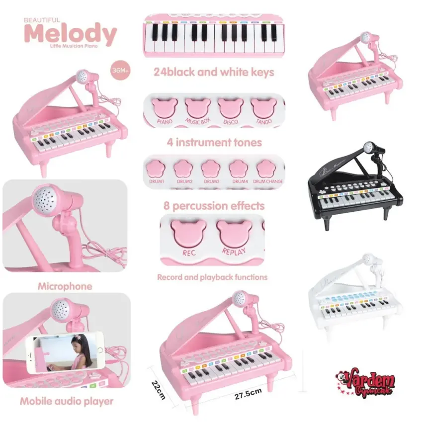 Vardem Mikrofonlu 31 Tuşlu Mp3 Çalar Piyano - 5