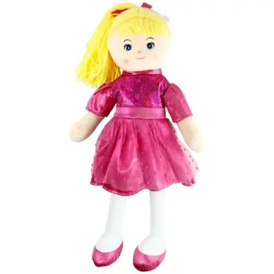 Vardem Parlak Elbiseli Bez Bebek 50 cm  (1)