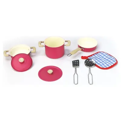 Vardem Pembe Emaye Tencere Tava Seti 8 Parça - 3