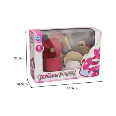 Vardem Pembe Emaye Tencere Tava Seti 8 Parça - 2