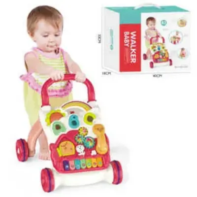 Vardem Piyanolu 4in1 Turkuaz Bebek Yürüteci Pembe Renk (1)