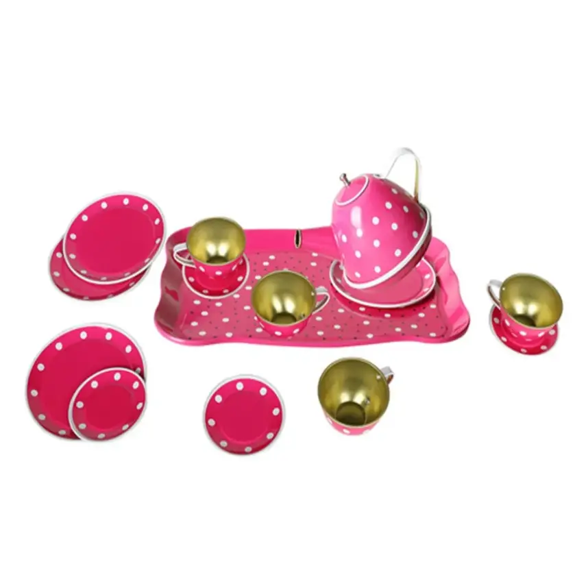 Vardem Puantiye'li Renkli Metal Çay Set 14 Parça - 3