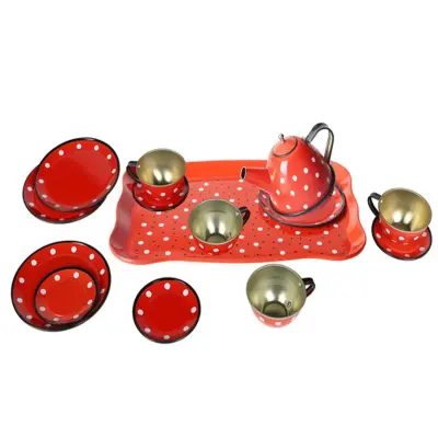 Vardem Puantiye'li Renkli Metal Çay Set 14 Parça - 4