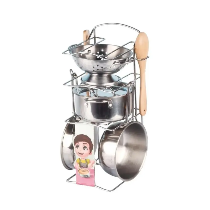 Vardem Raflı Çelik Tencere Tava Seti 8 Parça - 1