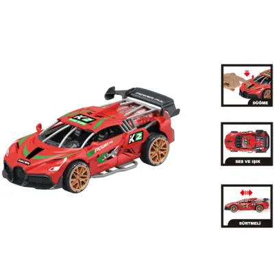 Vardem Sürtmeli Işıklı ve Sesli Renkli Yarış Arabası - 1