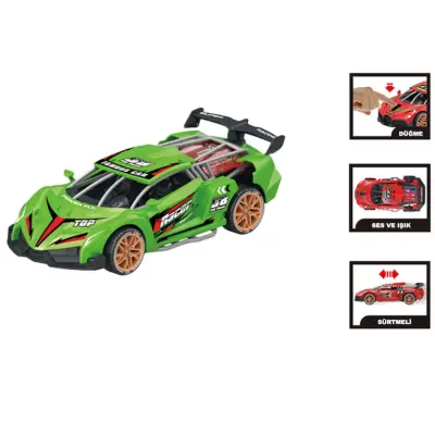 Vardem Sürtmeli Işıklı ve Sesli Renkli Yarış Arabası - 7